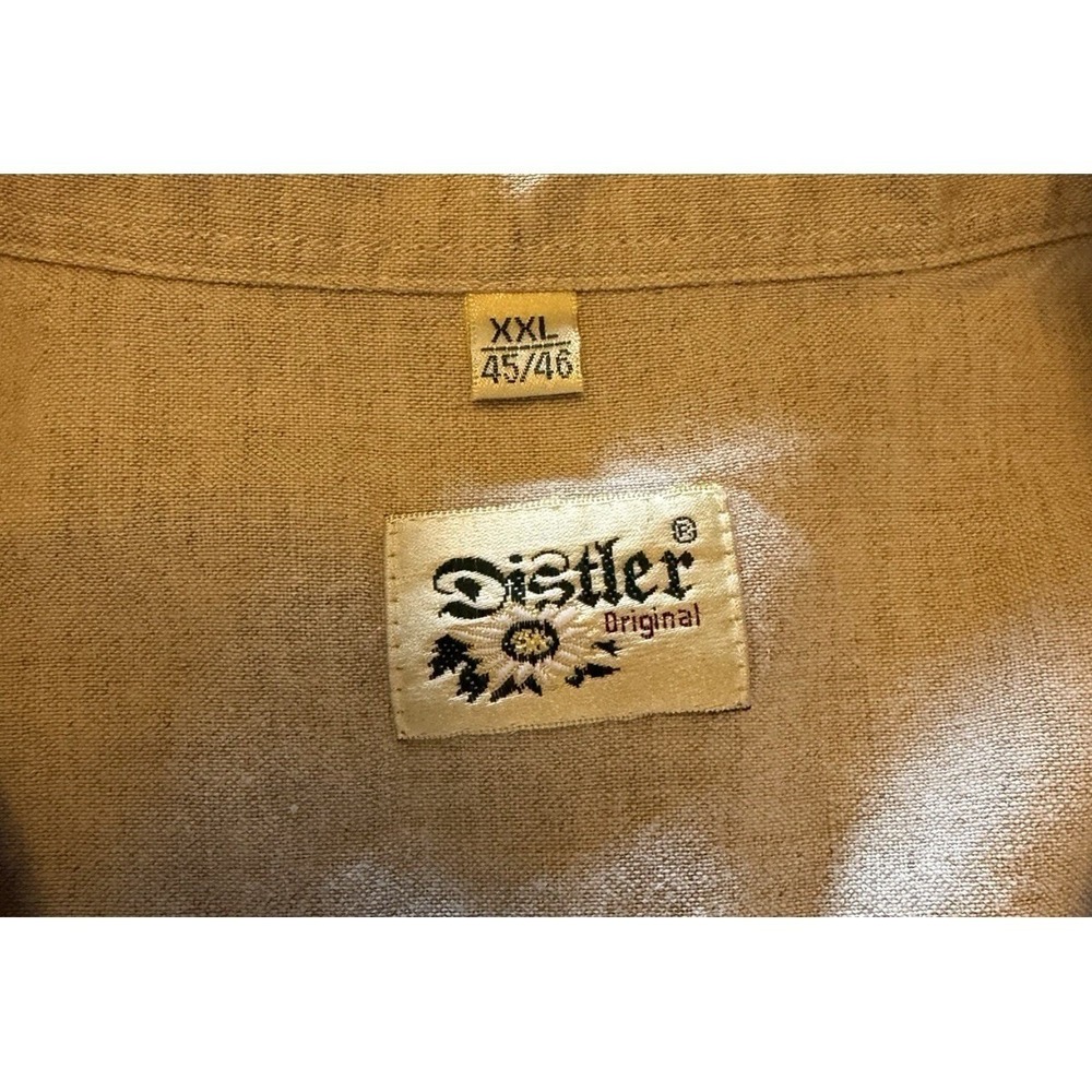 VTG Distler Original Linen Blend Edelweiss Embroidered L/S Shirt Men's 2XL - Picture 8 of 16